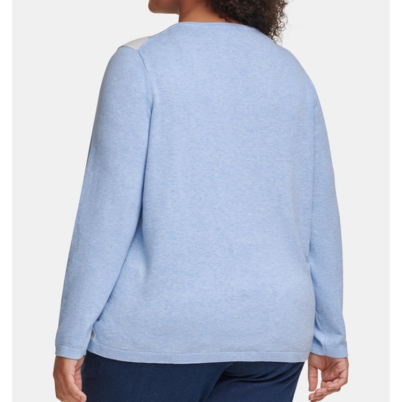 Ivy Cotton Argyle Sweater Plus Size - Picture 2 of 3